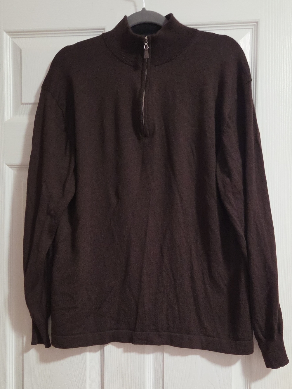 Pronto-Uomo Brown Half-Zip Neck Sweater